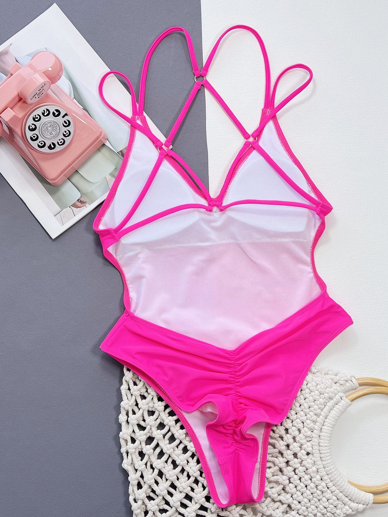 Sexy backless multi olor one piece Swimsuit - Picture 1 / S