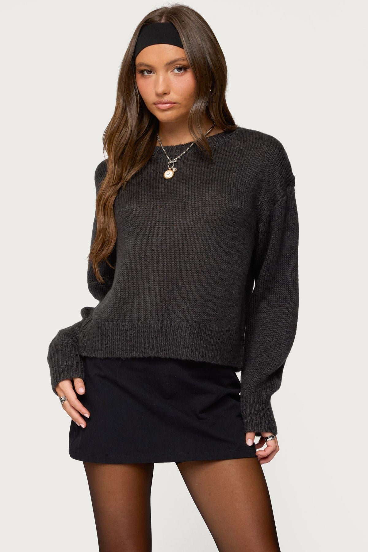 Kyrah Oversized Knit Sweater - Acrylic Fabric, Relaxed Fit