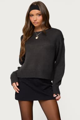Kyrah Oversized Knit Sweater - Acrylic Fabric, Relaxed Fit