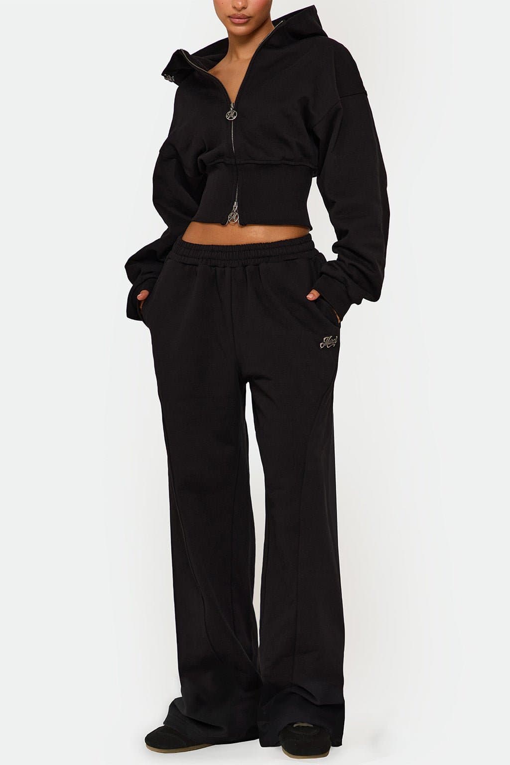 MUSE Jogger Black Straight Leg 450 GSM Cotton Loopback