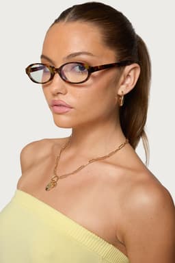 Kurstan Round Blue Light Glasses Tortoise Frame Polycarbonate Lenses 5.6in Width