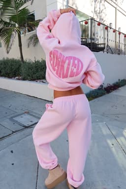 Major Love Edikted Hoodie - Puff Print Graphic Text Polyester Cotton Matching Set