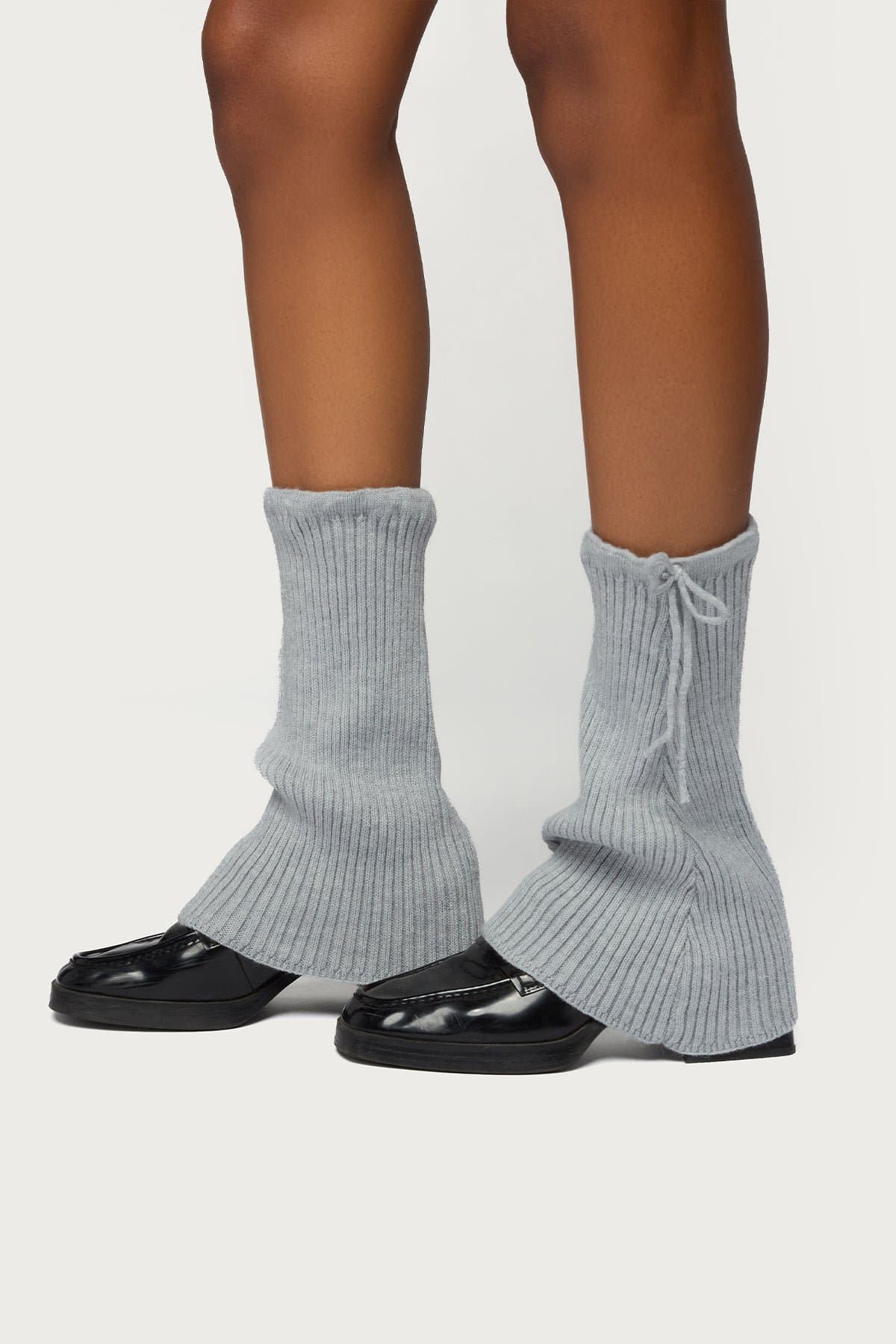 So Cozy Knit Leg Warmers with Tie Detail Acrylic Polyester Nylon 12.2in Length