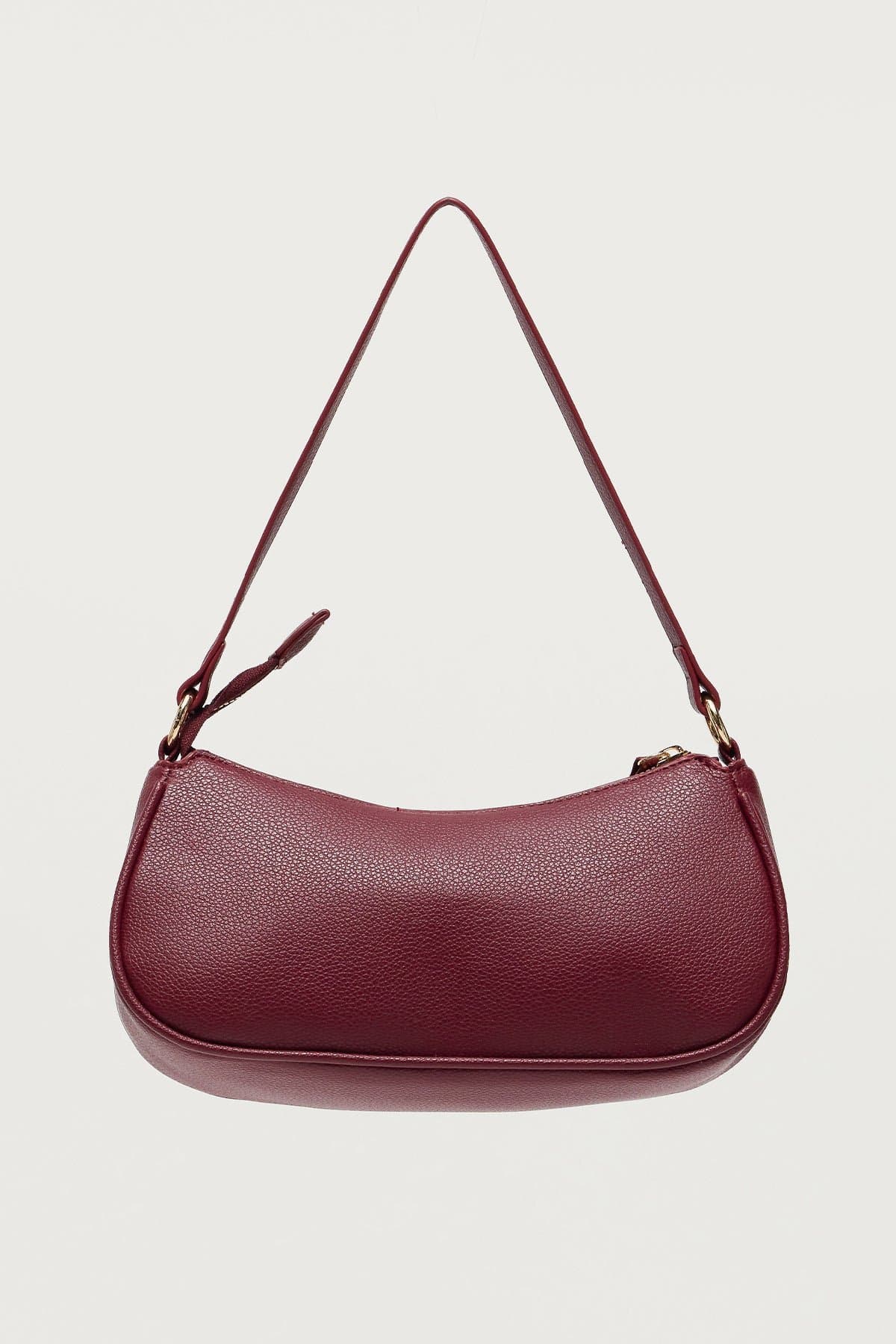 Zinnia Faux Leather Buckle Bag - Black 10.2" W x 5.1" H x 3.9" D