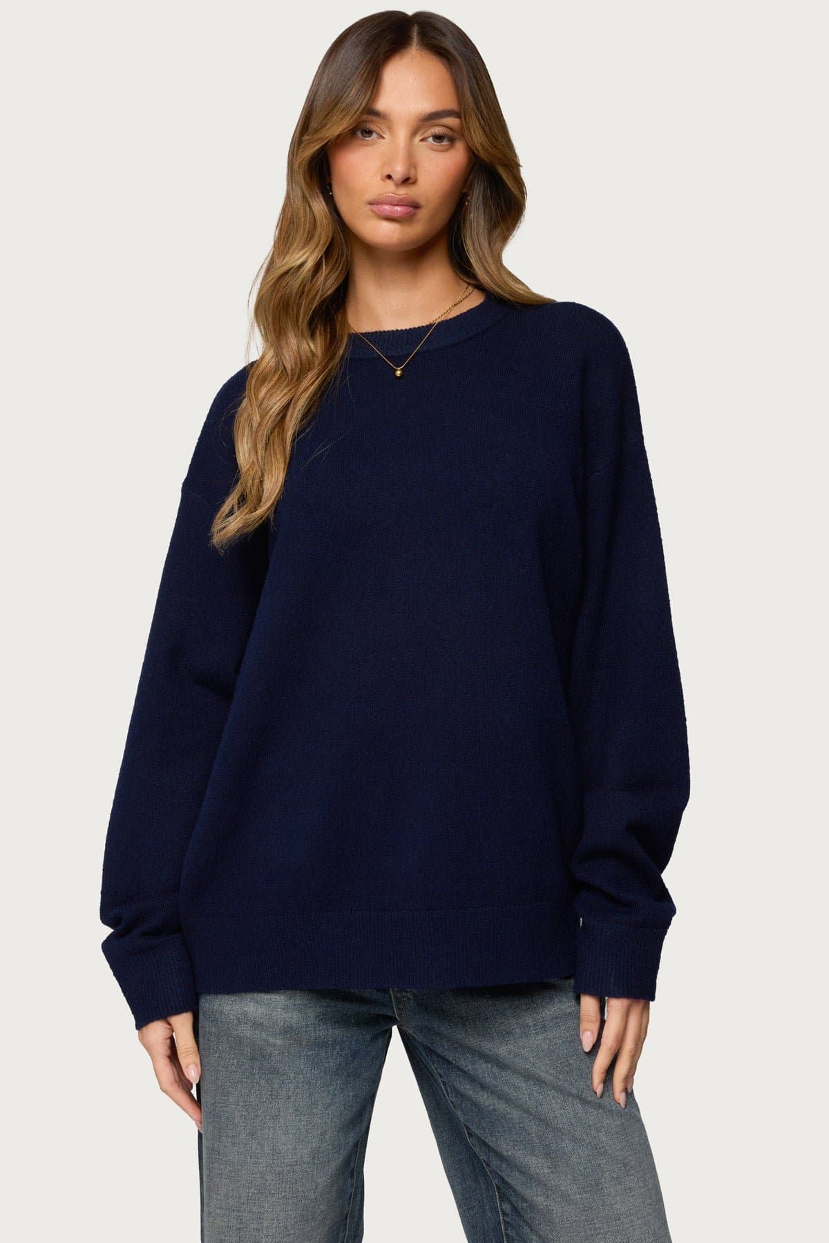 Ximenia Cutout Back Sweater - Polyester Acrylic Spandex Knit Top