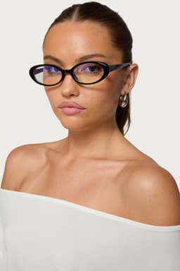 Lemmy Oval Blue Light Blocking Glasses Polycarbonate Lenses Frame Width 5.2in