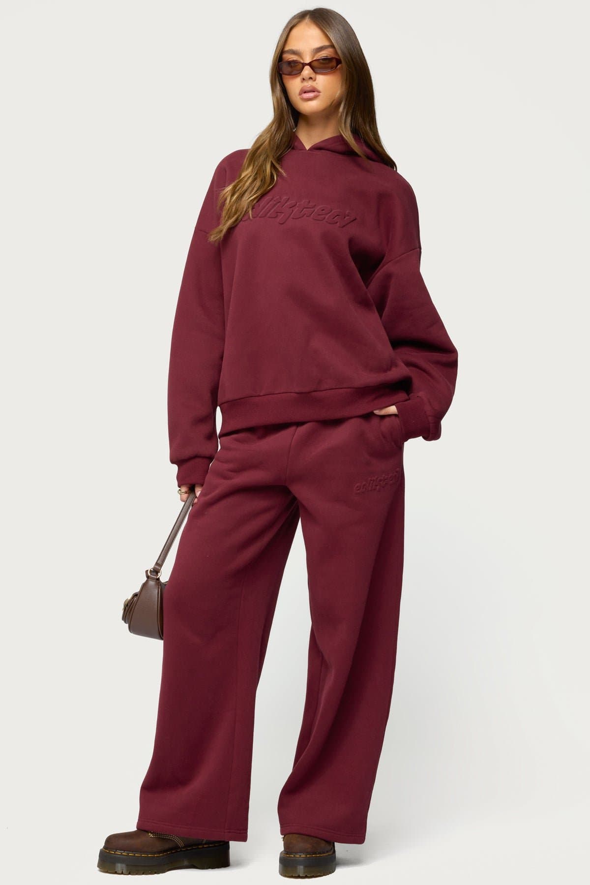 Totally Edikted Hoodie - Embossed Graphic Text, Polyester Cotton Blend, Unisex