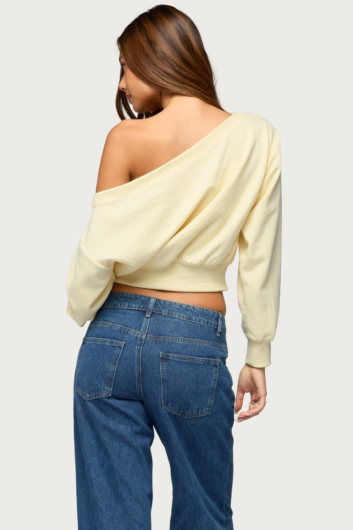 Christy Off Shoulder Sweatshirt - Cotton Polyester Women's Top