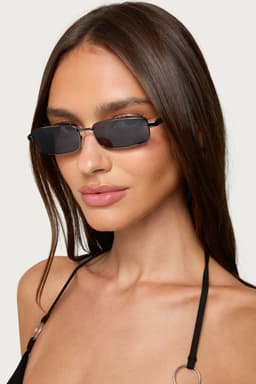 Galvin Rectangle Sunglasses - Copper Frame Polycarbonate UV Protected Lenses