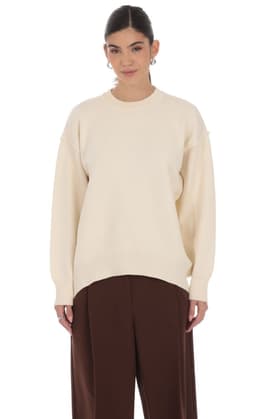 Oversized Knit Jumper in Ivory