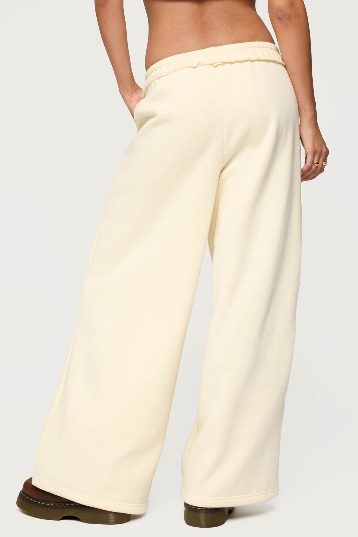 Kori Oversized Sweatpants - Polyester Cotton Raw Hem Elastic Waistband