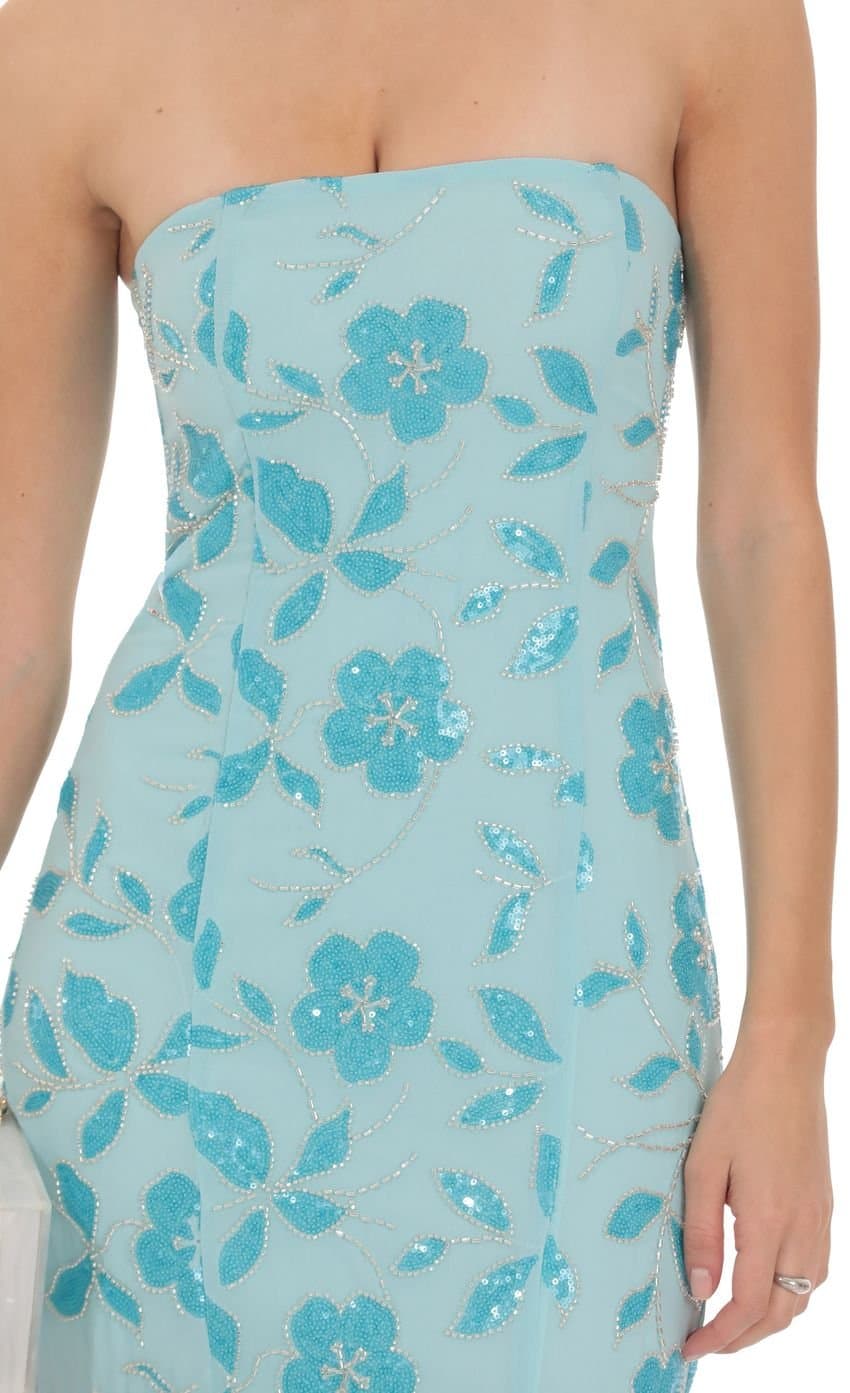 Masha Sequin Maxi Dress in Blue