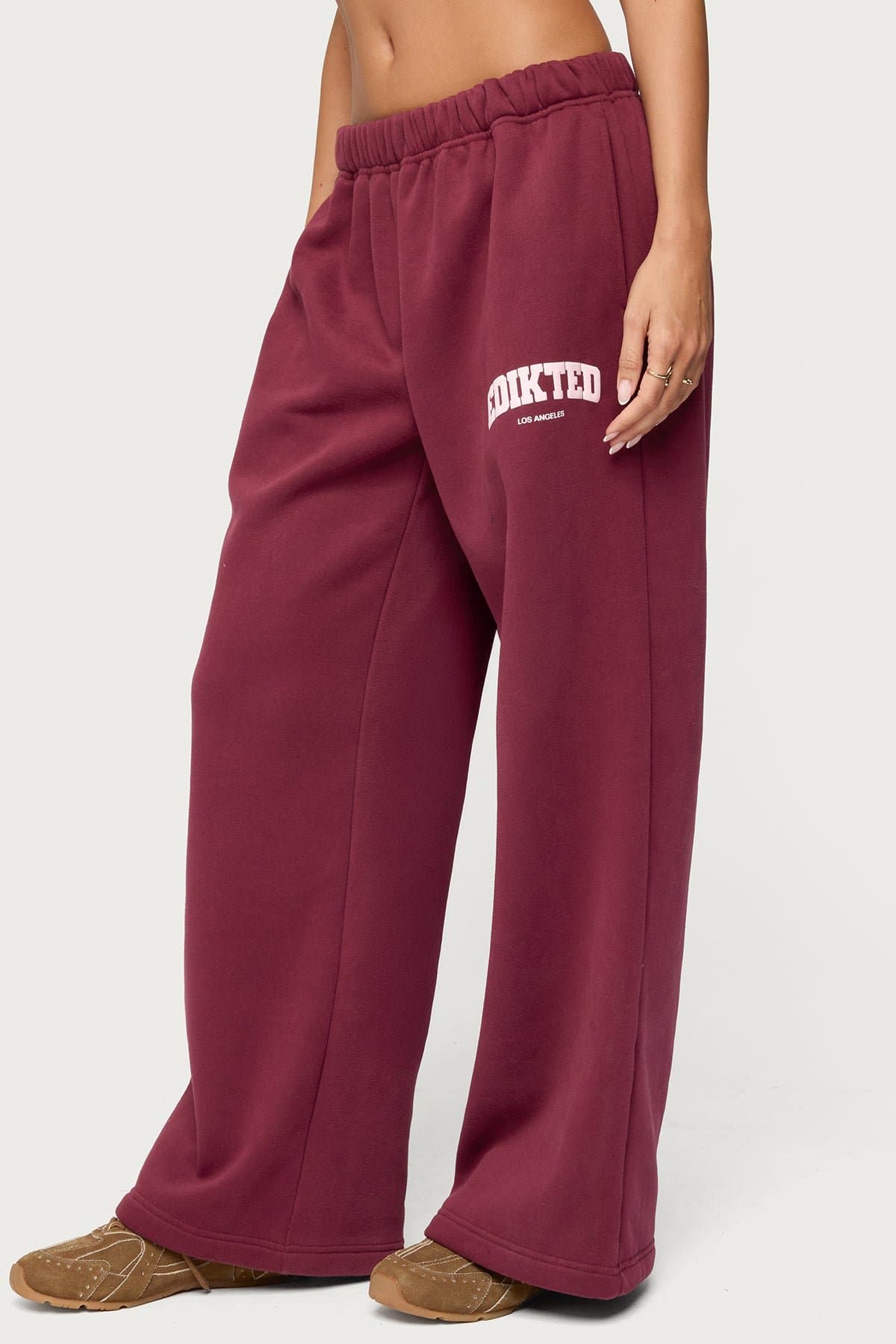 Edikted LA Sweatpants - Polyester Cotton Straight Leg with Elastic Waistband