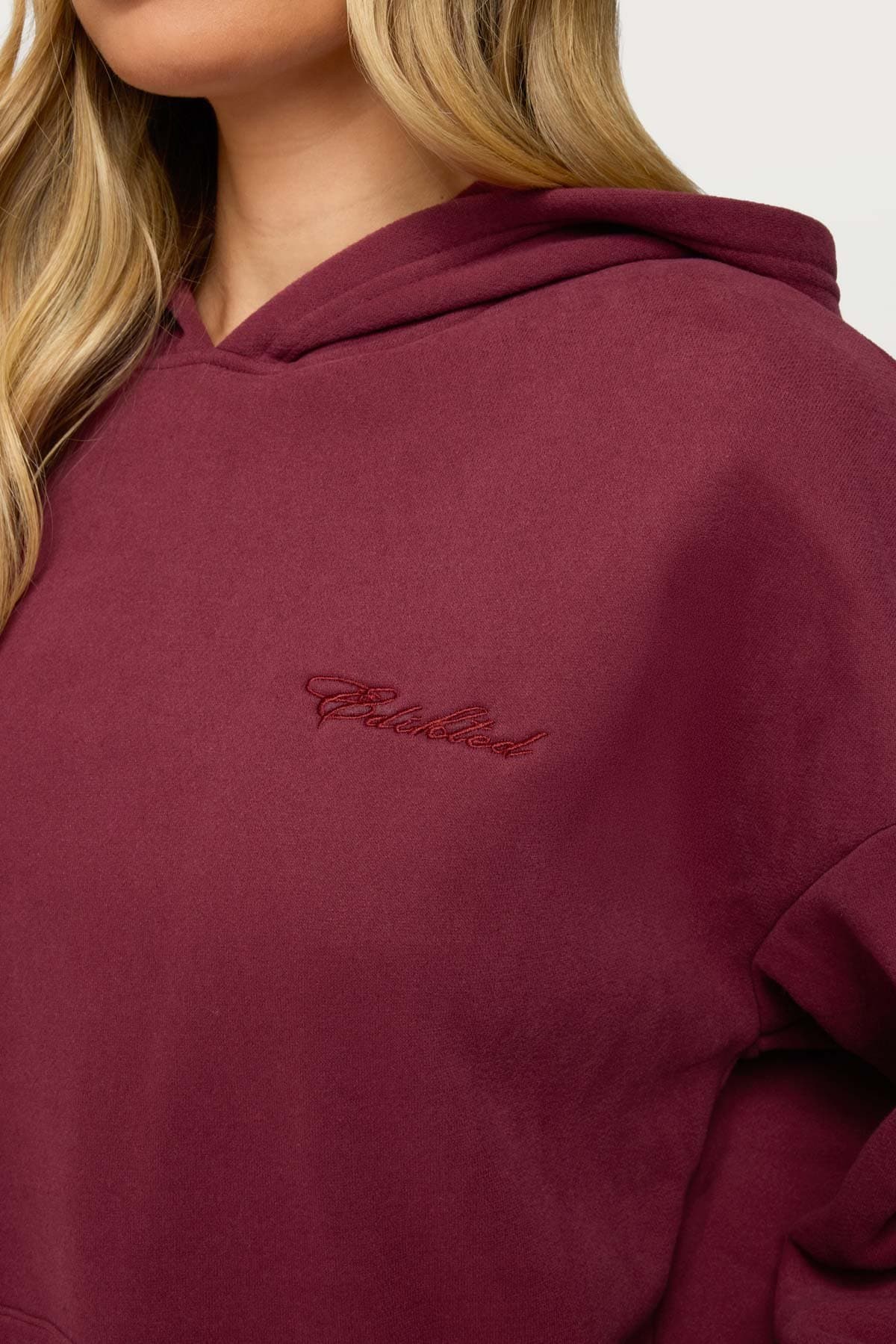 Basic Girl Oversized Edikted Embroidered Hoodie - Polyester Cotton Blend