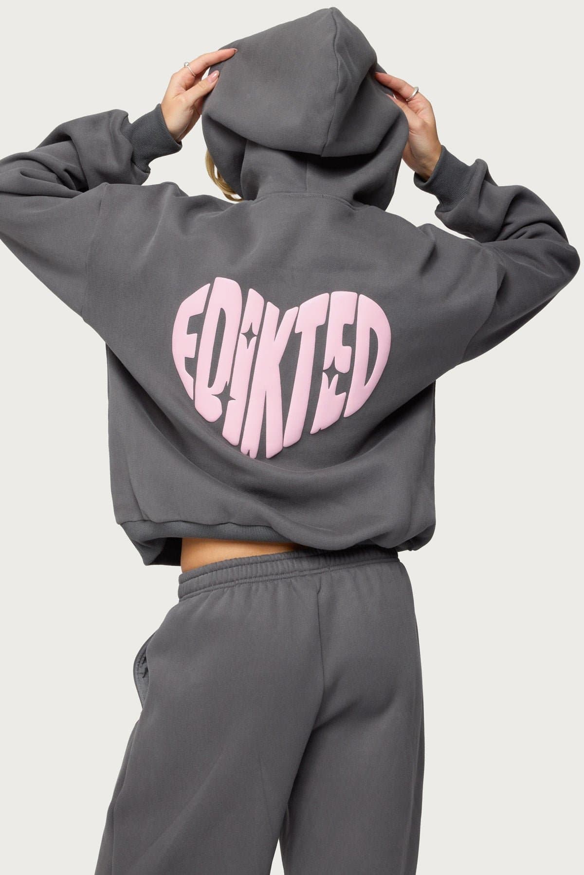Major Love Edikted Hoodie - Puff Print Graphic Polyester Cotton Unisex Sweatshirt