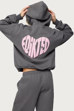 Major Love Edikted Hoodie - Puff Print Graphic Polyester Cotton Unisex Sweatshirt