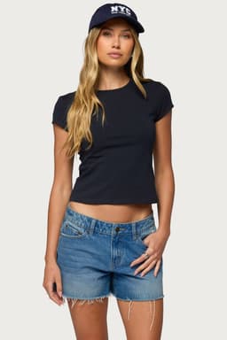 Delvina Unisex Crew Neck Fitted T-Shirt - Cotton Spandex Blend