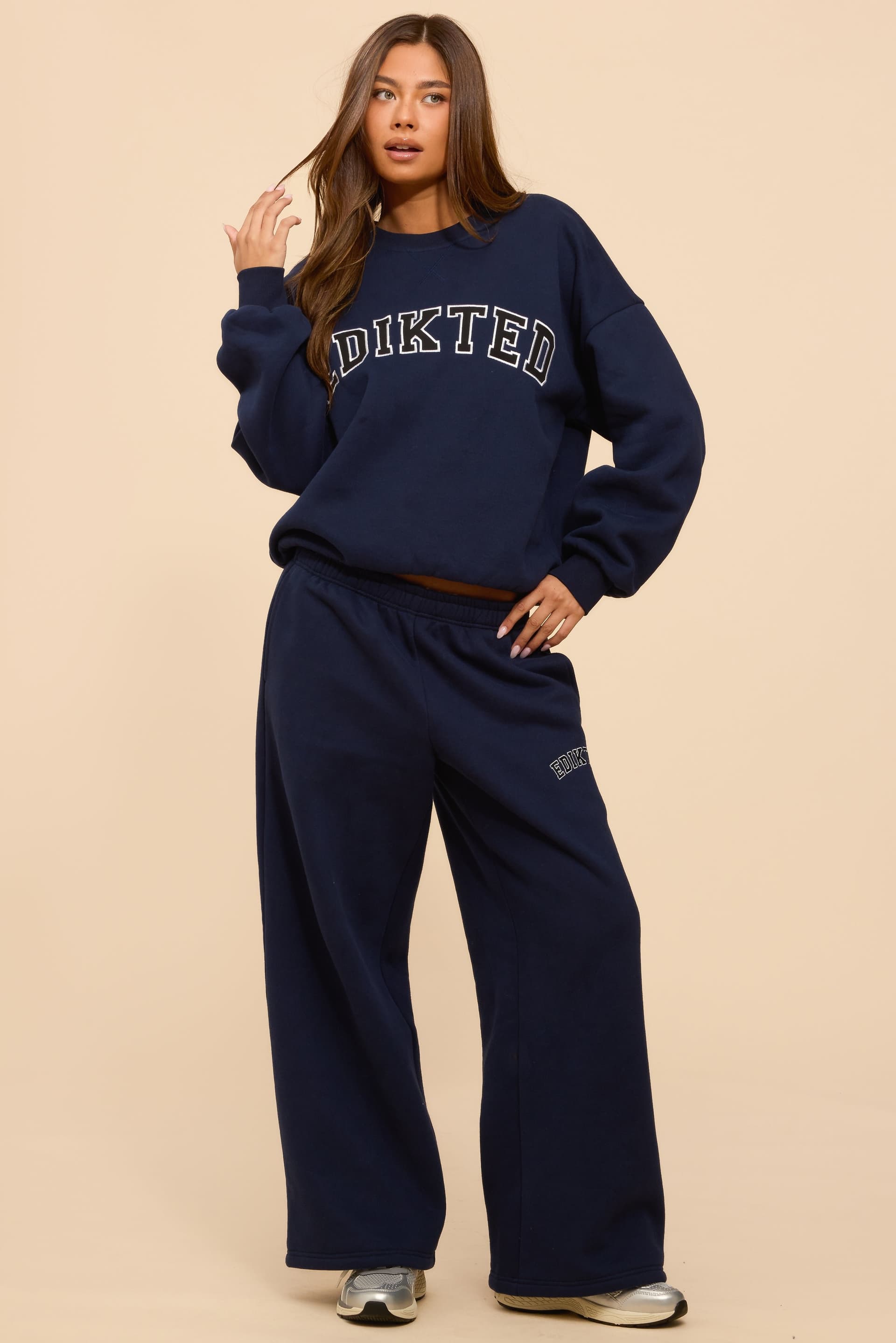 Edikted Major Wide Leg Sweatpants - Cotton Polyester Graphic Text