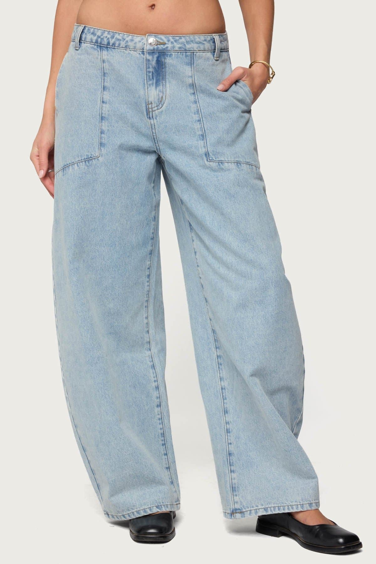 Jolie Low Rise Barrel Jeans in Rigid 100% Cotton Denim