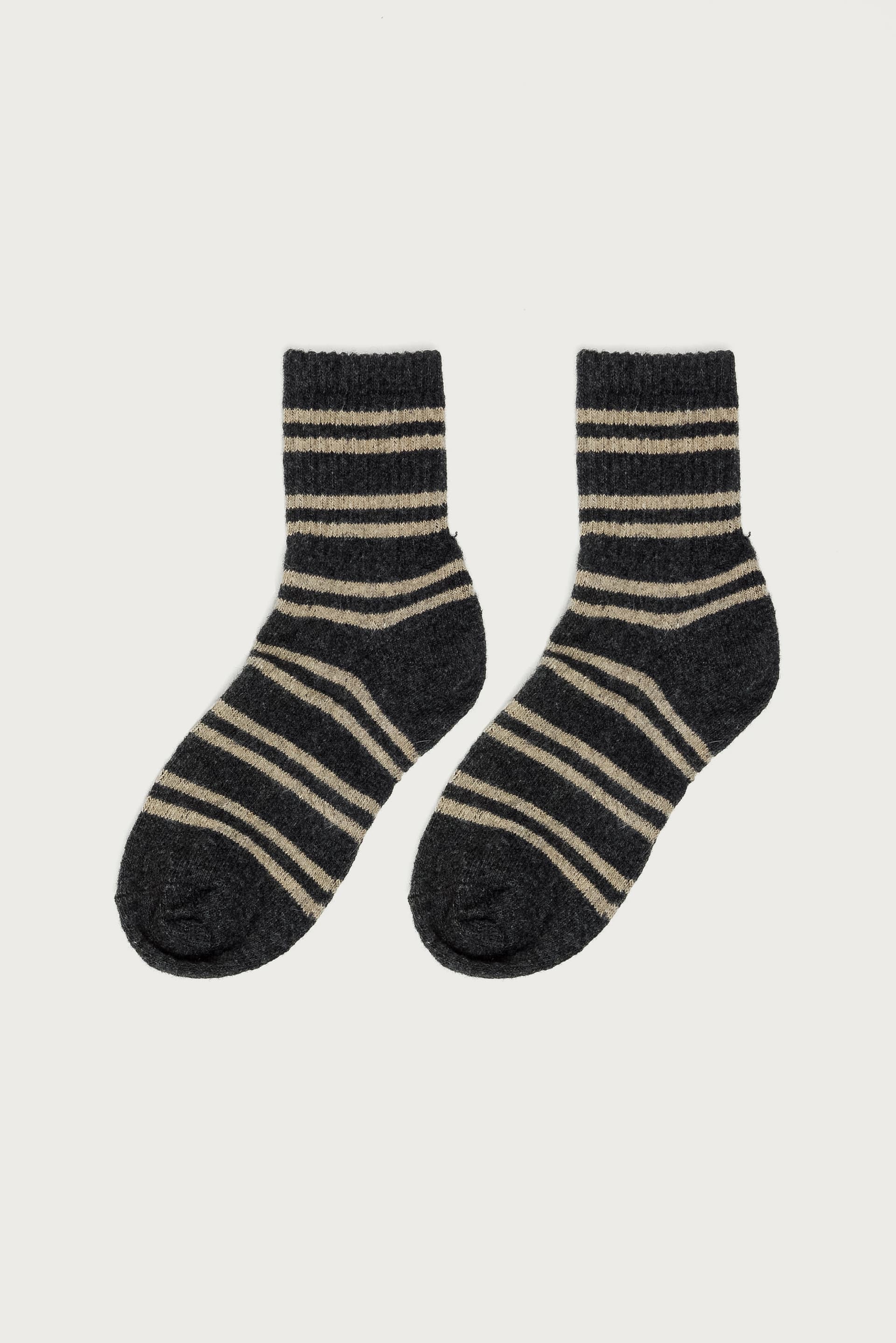 Everyday Striped Socks - Cotton Polyester Spandex Blend, 10.6 Inch Length