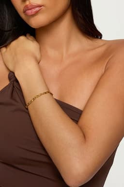 Twist Bracelet Gold Tone Metal 7 Inch Length