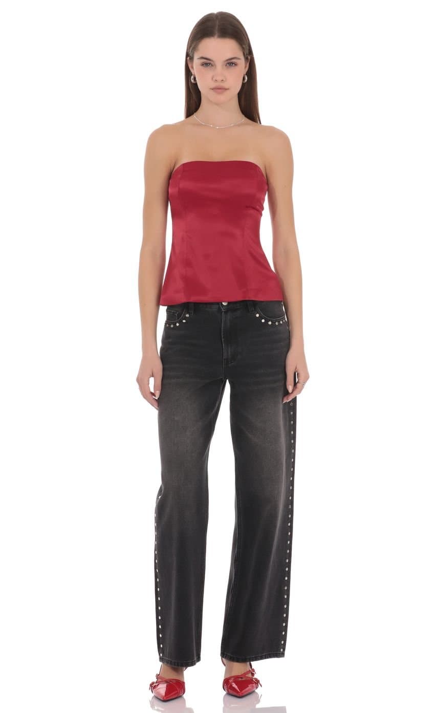 Anastasia Strapless Satin Top