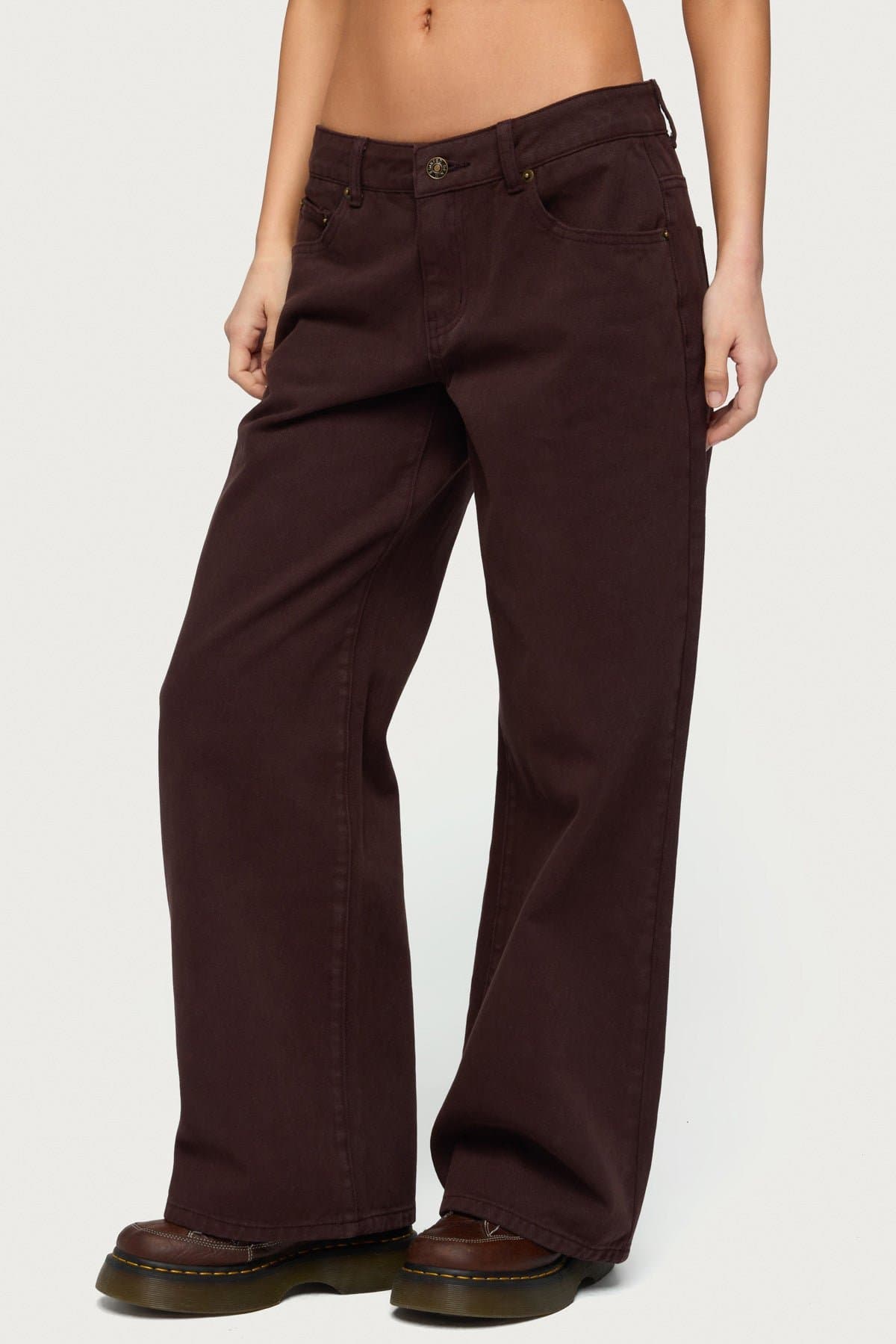 Petite Roman Low Rise Baggy Jeans - Rigid 100% Cotton Denim, Size S Inseam 28.3in