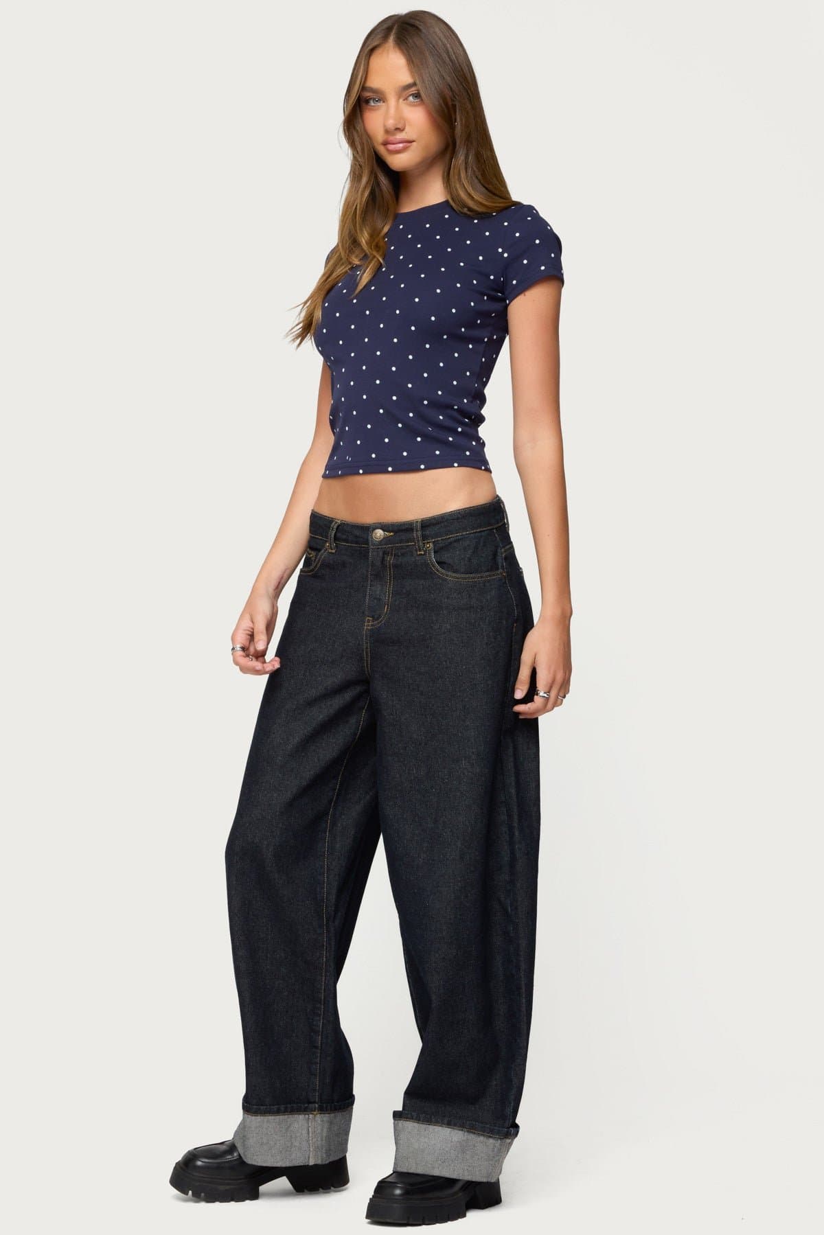 Lorenzo Polka Dot Print T-Shirt - Cotton Spandex Unisex