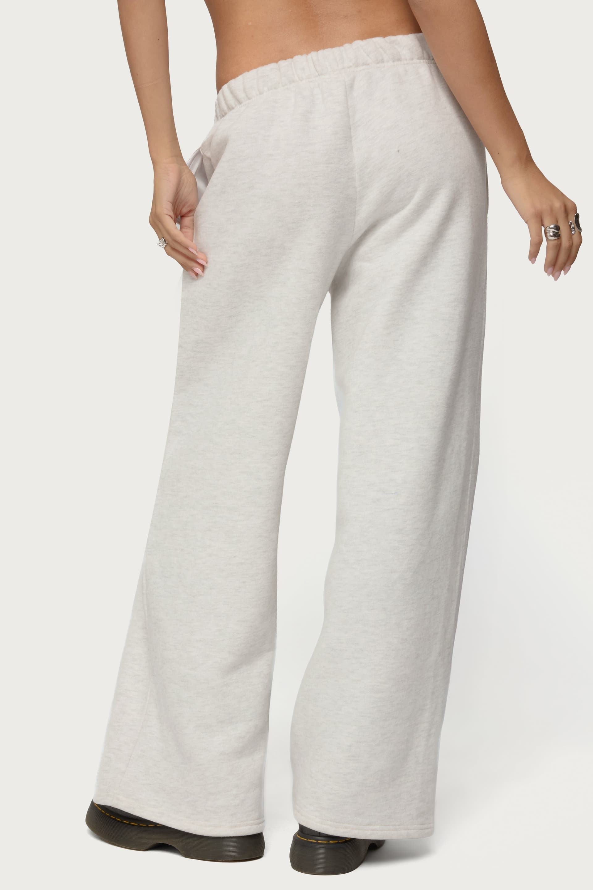 Basic Girl Wide Leg Edikted Sweatpants - Polyester Cotton Embroidered Text