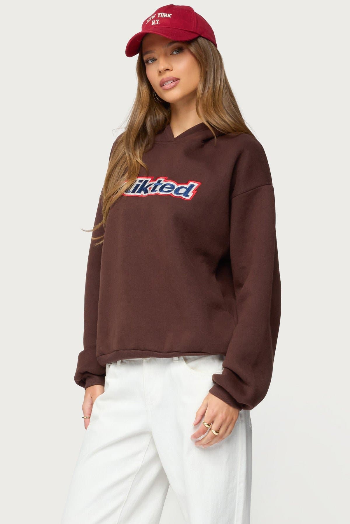 Sweet Treat Edikted Oversized Hoodie - Embroidered Graphic Polyester Cotton