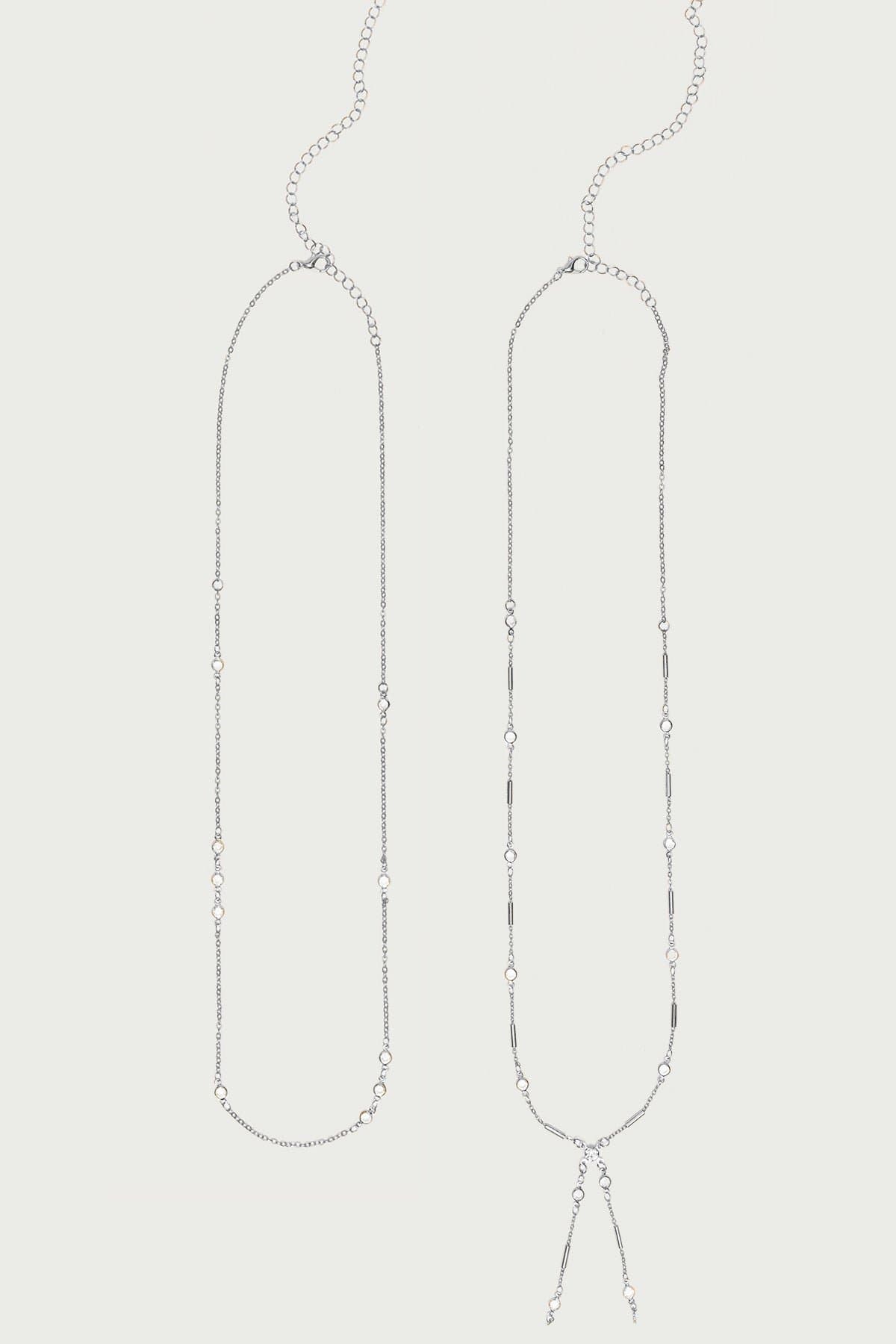 Sparkle & Shine Rhinestone Belly Chain Silver Tone Metal 26.3 Inch Length