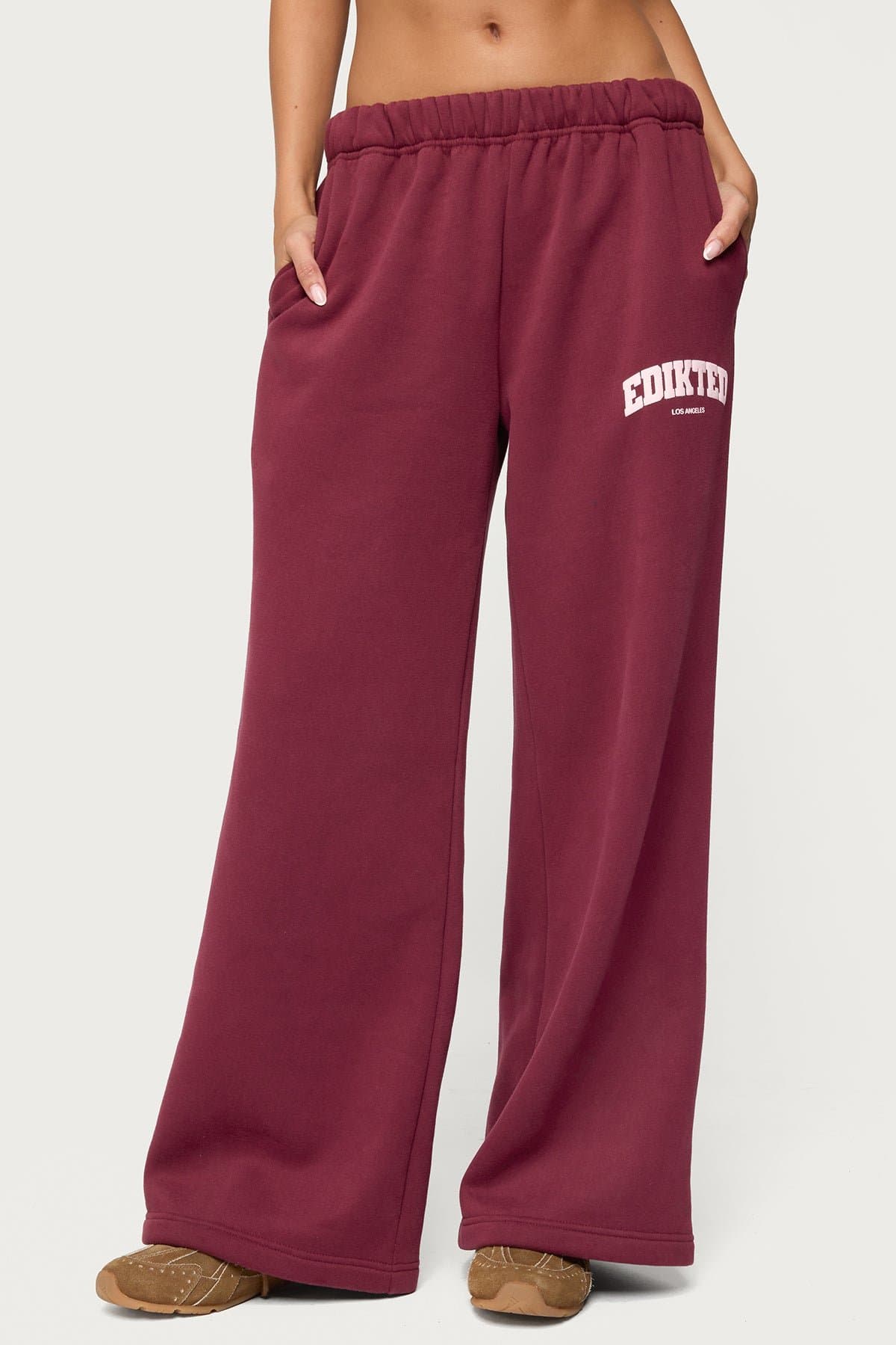 Edikted LA Sweatpants - Polyester Cotton Straight Leg with Elastic Waistband