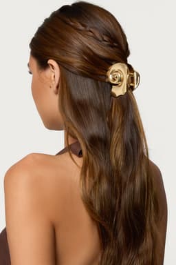 Coastal Claw Clip Gold Tone Metal Hair Clip 2.2 Inch Length