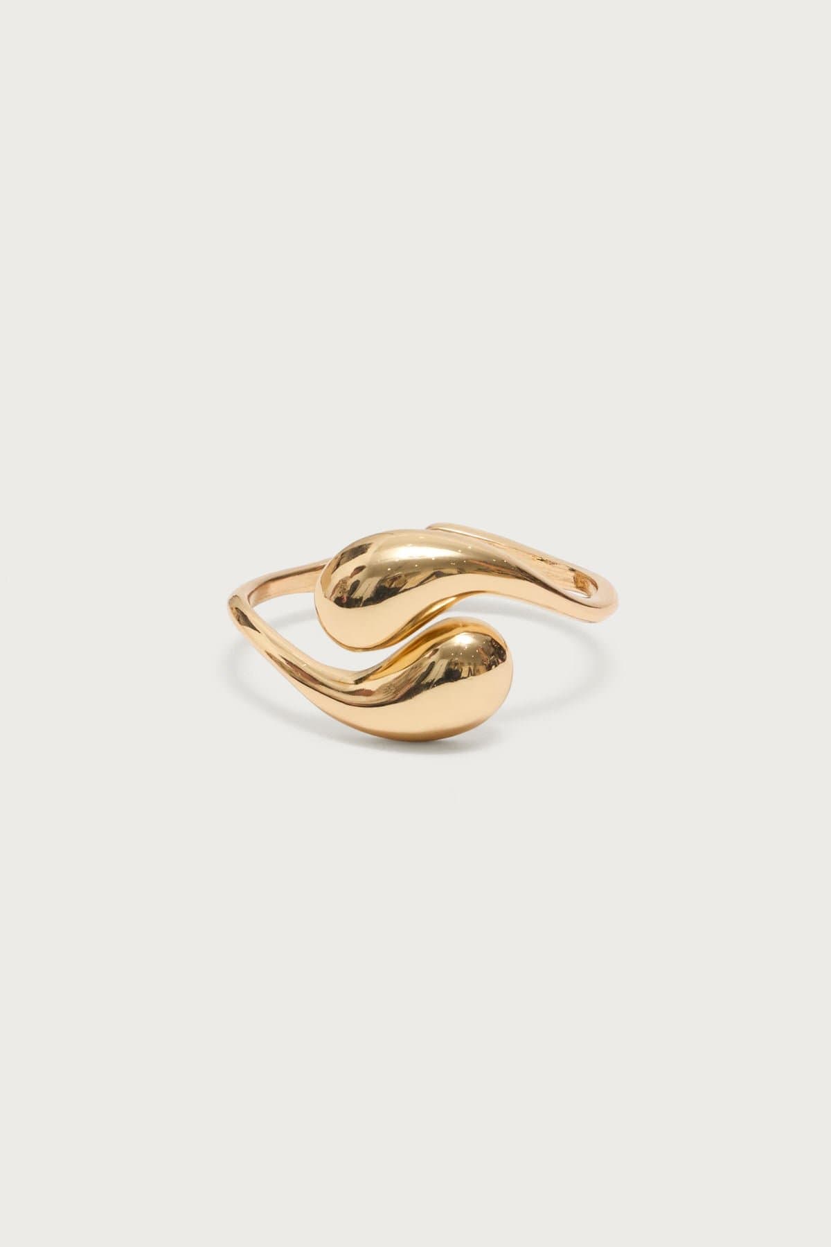 Abstract Wrapped Arm Cuff Gold Tone Metal 2.5 Inch Length