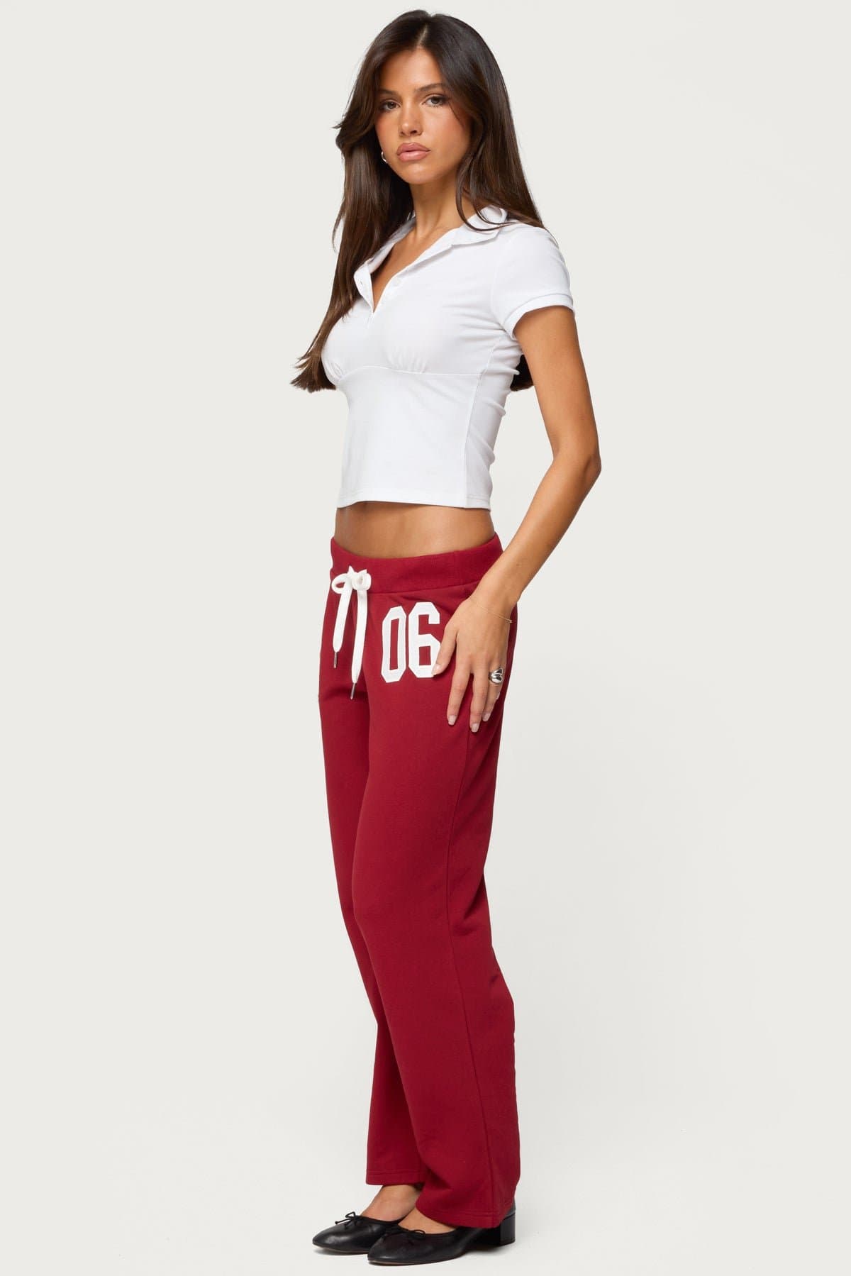 Petite 06 Sweatpants - Straight Leg Fit, Adjustable Tie Waist, Polyester Cotton