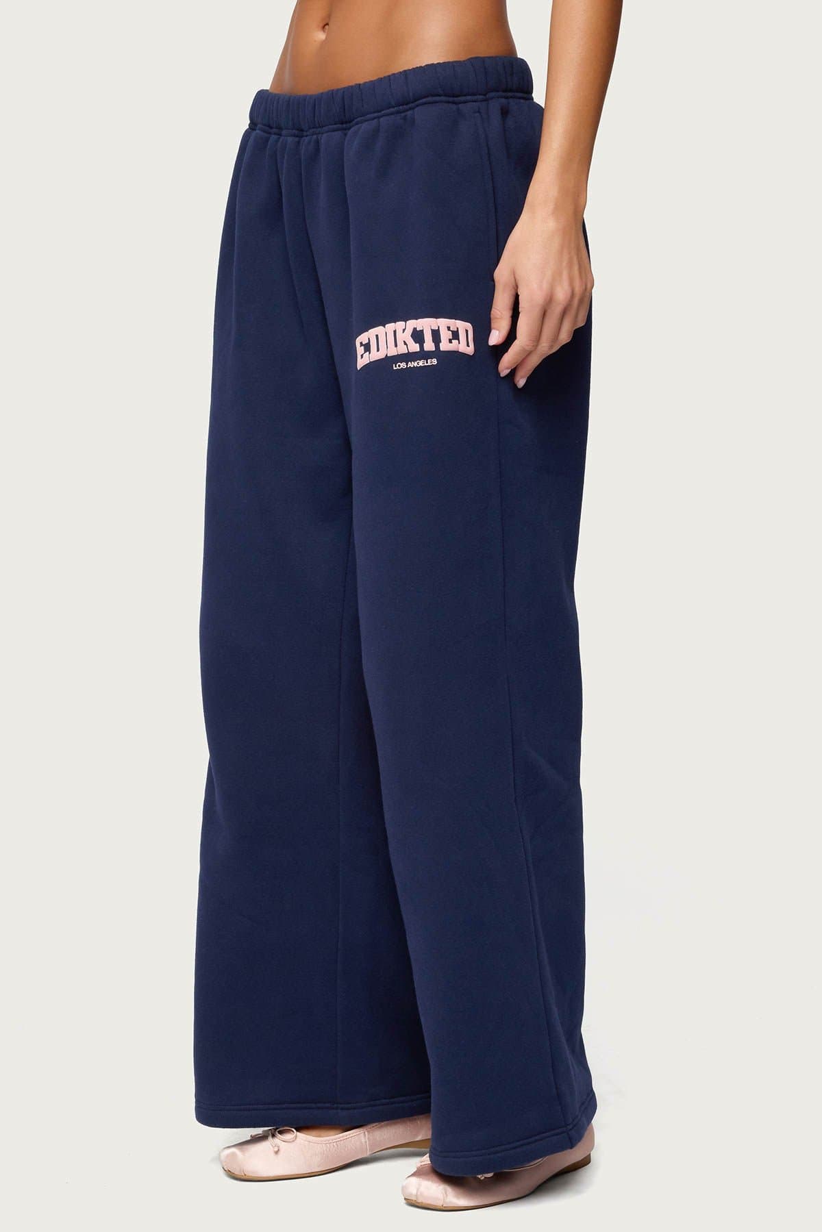 Edikted LA Sweatpants - Polyester Cotton Straight Leg with Elastic Waistband