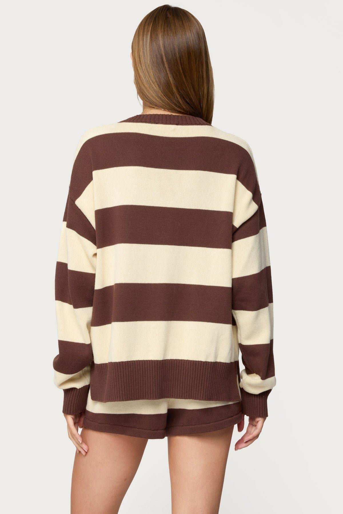 Riley Oversized Striped Sweater 100% Cotton Knit Matching Set