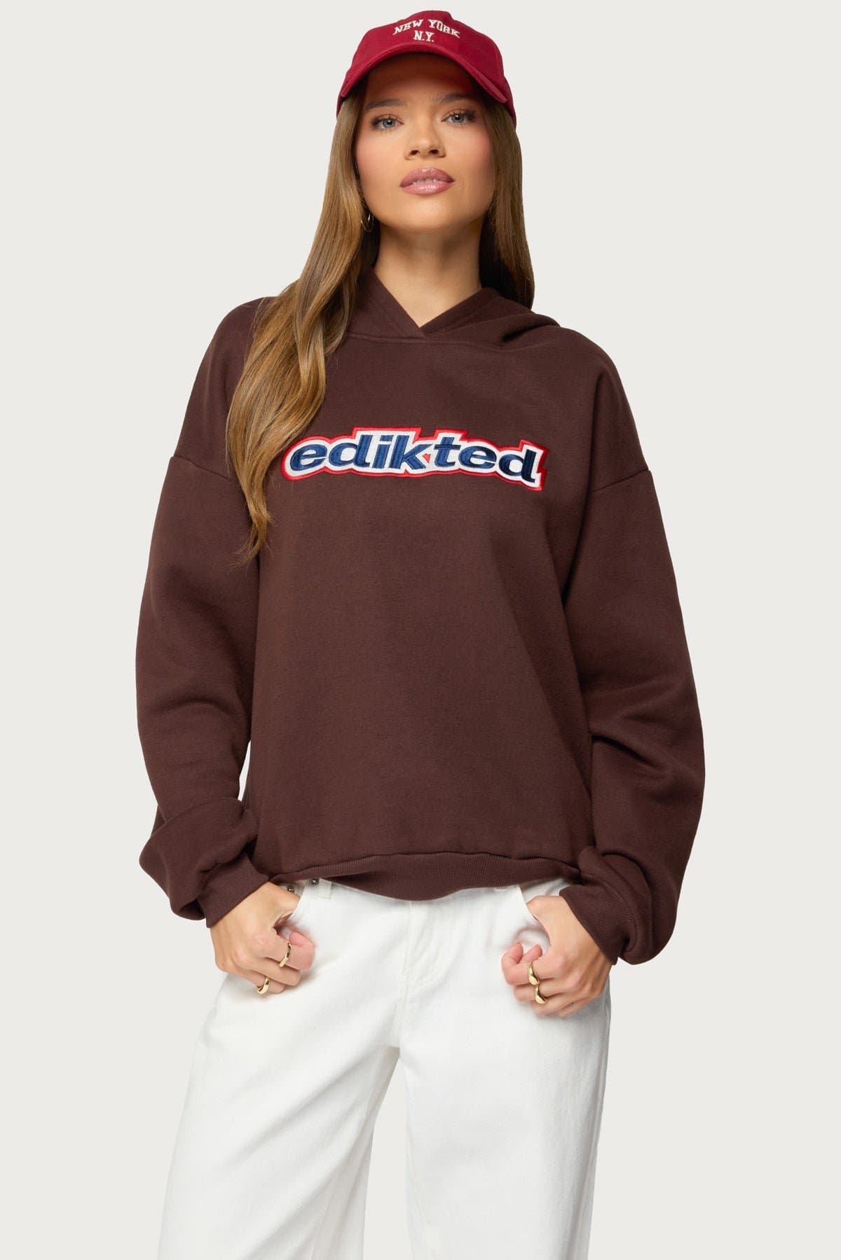 Sweet Treat Edikted Oversized Hoodie - Embroidered Graphic Polyester Cotton