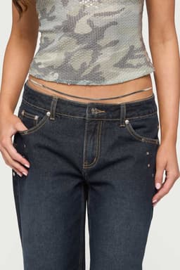 Double Belly Chain Adjustable Silver Tone Metal 27.6 Inch Length