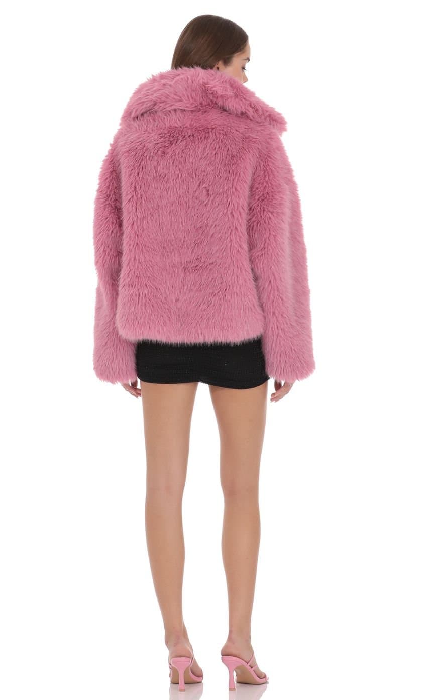 Corinne Faux Fur Jacket in Pink