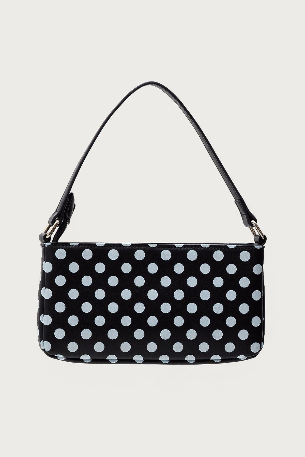 Spotted Polka Dot Print Polyurethane Bag - Width 8.7in Height 4.5in Depth 0.8in
