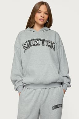 Camo Crush Edikted Oversized Hoodie - Polyester Cotton Camo Graphic Patch