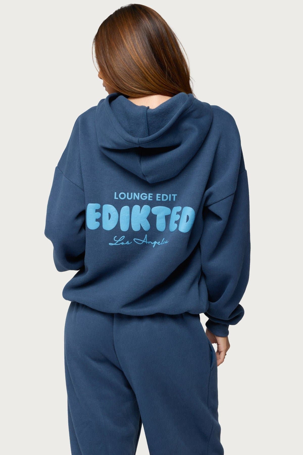 Lounge Edit Hoodie Edikted Los Angeles Graphic Polyester Cotton Rayon