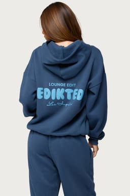 Lounge Edit Hoodie Edikted Los Angeles Graphic Polyester Cotton Rayon