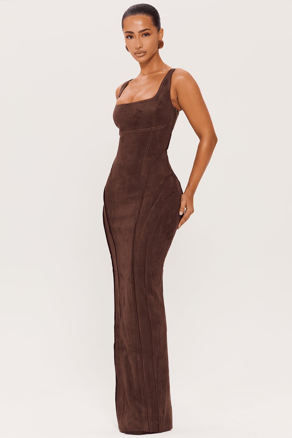 Lexi Maxi Dress Square Neck Adjustable Strap Corset Back High Stretch