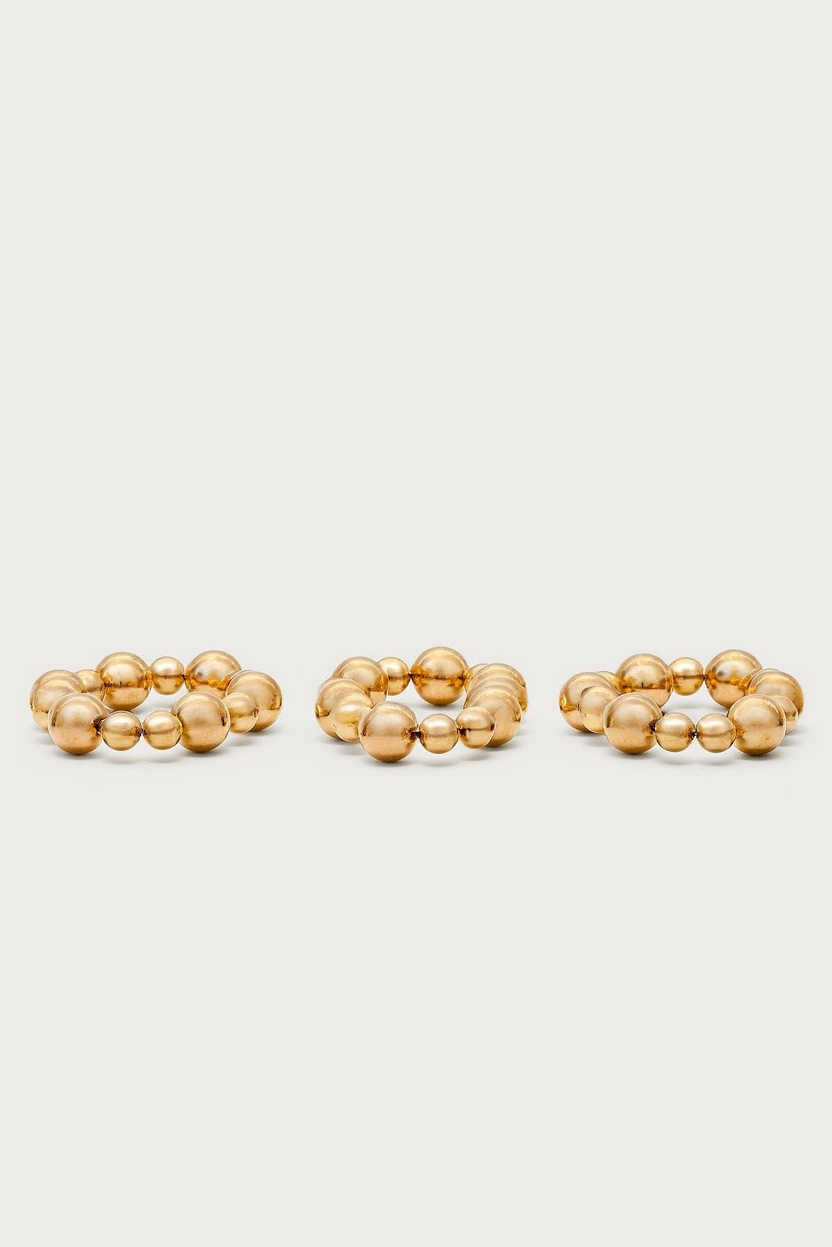 Chunky Bubble Bracelet Set Gold Tone Metal 3 Inch Length