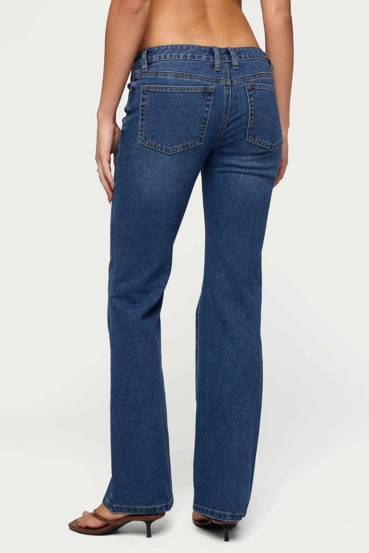 Vania Ultra Low Rise Bootcut Jeans - Stretch Denim Cotton Polyester Spandex