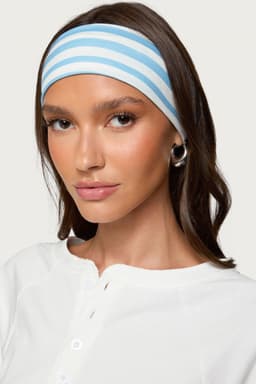 Striped Headband in Polyester Spandex, 8.7 Inch Length