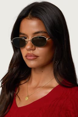 Luella Round Metal Sunglasses - Copper Frame UV Protected Polycarbonate Lenses