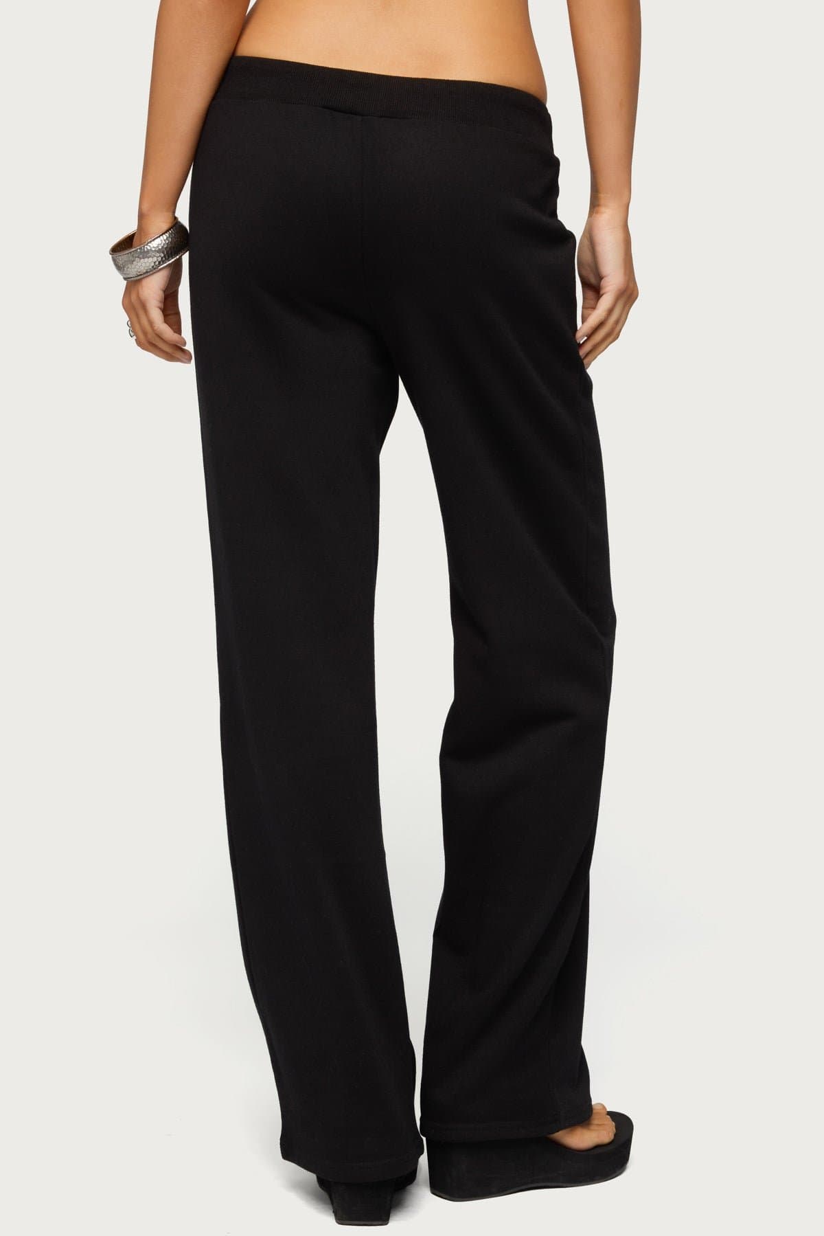 Quinn Straight Leg Sweatpants - Polyester Cotton Adjustable Waistband